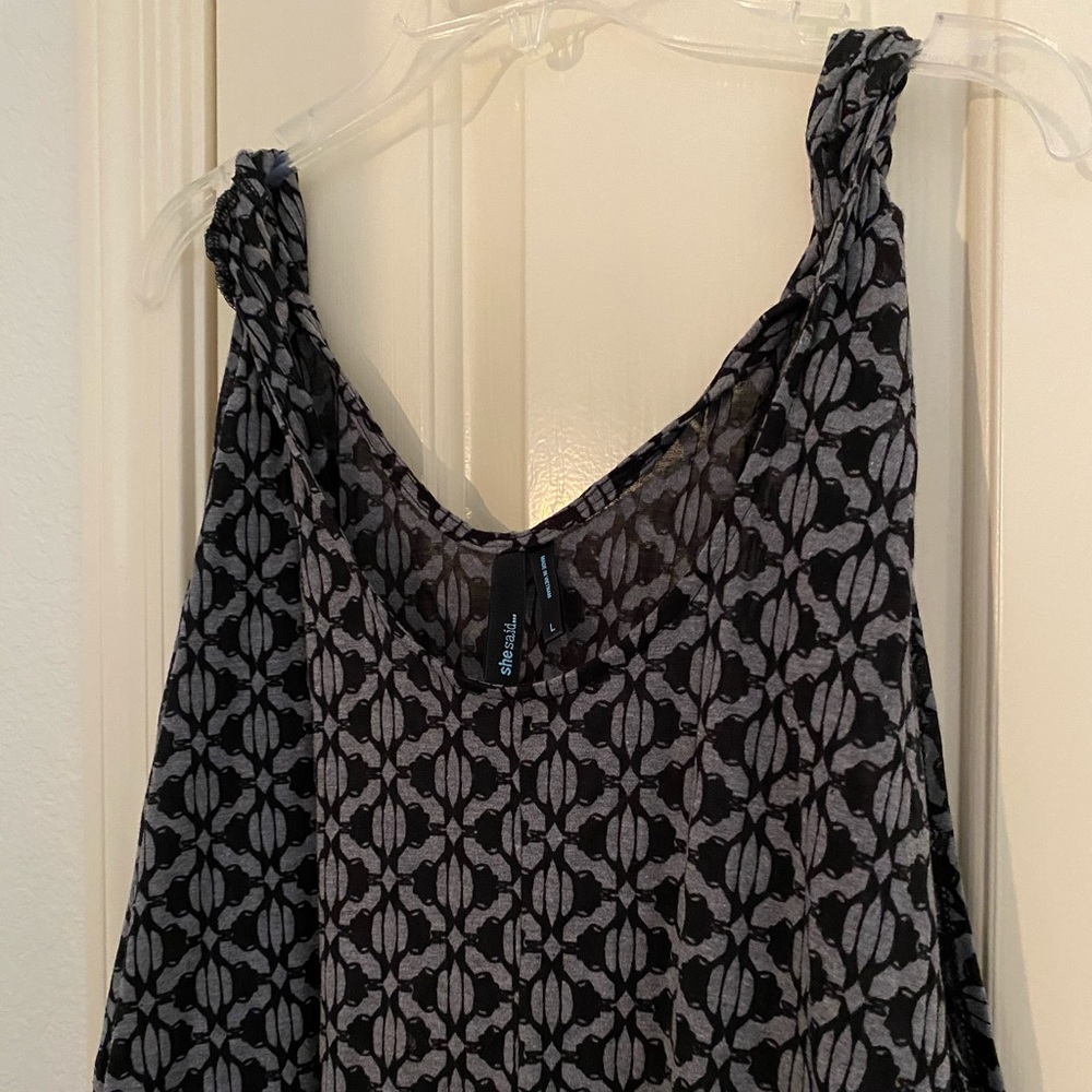 She Said... Black and Gray Print Tank Top - Picture 2 of 3